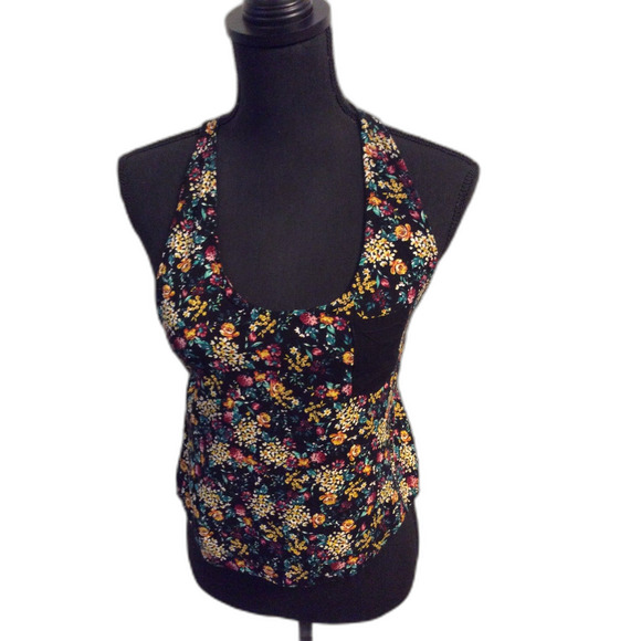 La Hearts Tops - Sleeveless Floral Tank Front Pocket LA Hearts Size Large L Womens